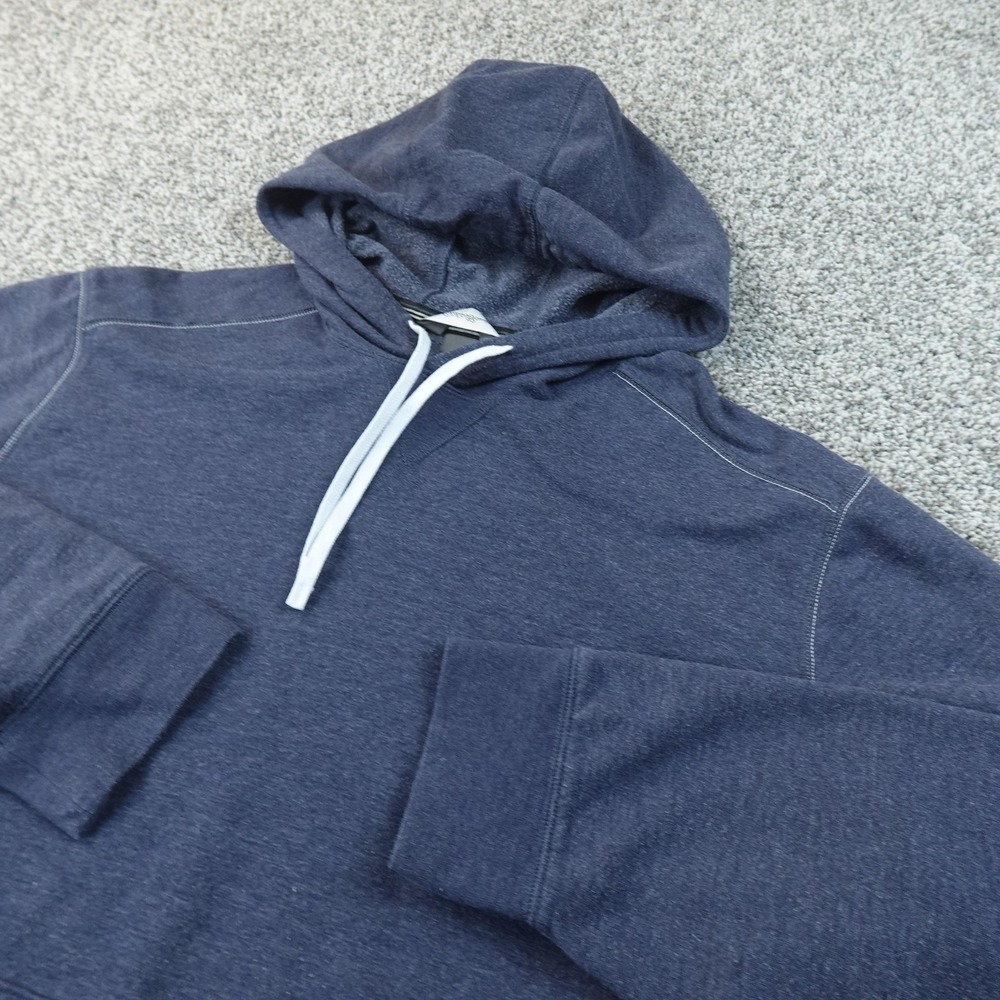 Eddie Bauer Hoodie Mens L Blue Pullover Sweatshirt Kangaroo Pocket Outdoor Hike‎